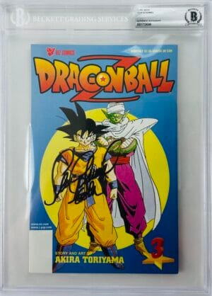SEAN SCHEMMEL SIGNED DRAGON BALL Z VIZ COMICS 3 COMIC BOOK GOKU BAS SLABBED