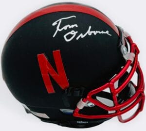 TOM OSBORNE SIGNED NEBRASKA CORNHUSKERS MINI HELMET BIG RED AUTOGRAPH BAS J080