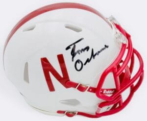 TOM OSBORNE SIGNED NEBRASKA CORNHUSKERS MINI HELMET BIG RED AUTOGRAPH BAS K076
