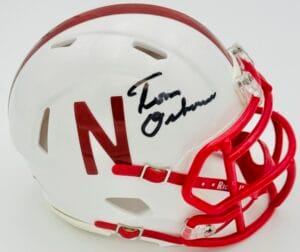 TOM OSBORNE SIGNED NEBRASKA CORNHUSKERS MINI HELMET BIG RED AUTOGRAPH BAS K075