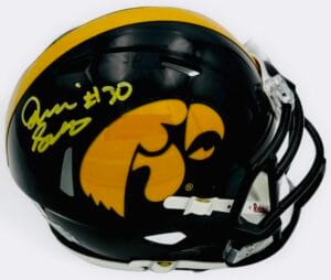 QUINN SCHULTE SIGNED IOWA HAWKEYES FOOTBALL MINI HELMET HAWKS AUTOGRAPH BAS J137