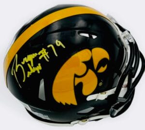 BRYAN BULAGA SIGNED IOWA HAWKEYES MINI FOOTBALL HELMET PACKERS AUTOGRAPH BAS K45