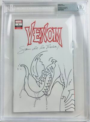 SAM DE LA ROSA SIGNED VENOM 1 BLANK SKETCH VARIANT COMIC BOOK BAS 10 SLABBED 6
