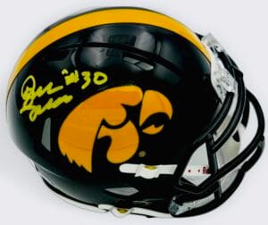 QUINN SCHULTE SIGNED IOWA HAWKEYES FOOTBALL MINI HELMET HAWKS AUTOGRAPH BAS J135