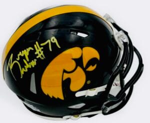 BRYAN BULAGA SIGNED IOWA HAWKEYES MINI FOOTBALL HELMET PACKERS AUTOGRAPH BAS K47
