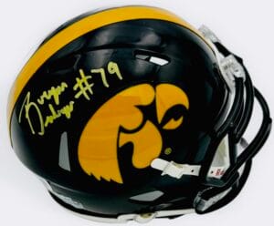 BRYAN BULAGA SIGNED IOWA HAWKEYES MINI FOOTBALL HELMET PACKERS AUTOGRAPH BAS K46