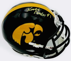 XAVIER NWANKPA SIGNED IOWA HAWKEYES FOOTBALL MINI HELMET AUTOGRAPH BAS K124
