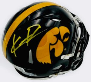 KEENAN DAVIS SIGNED IOWA HAWKEYES FOOTBALL MINI SPEED HELMET AUTOGRAPH BAS K61