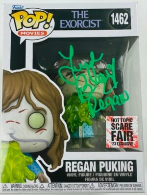LINDA BLAIR SIGNED REGAN PUKING FUNKO POP 1462 THE EXORCIST AUTOGRAPH BAS J689