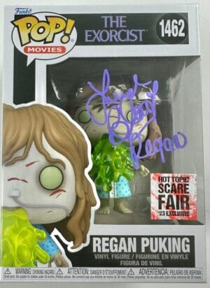 LINDA BLAIR SIGNED REGAN PUKING FUNKO POP 1462 THE EXORCIST AUTOGRAPH BAS J701