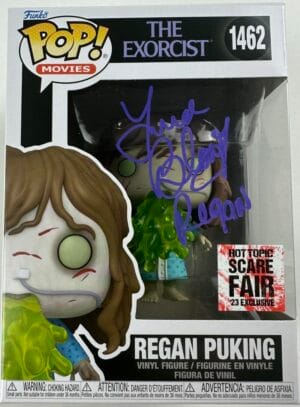 LINDA BLAIR SIGNED REGAN PUKING FUNKO POP 1462 THE EXORCIST AUTOGRAPH BAS J702