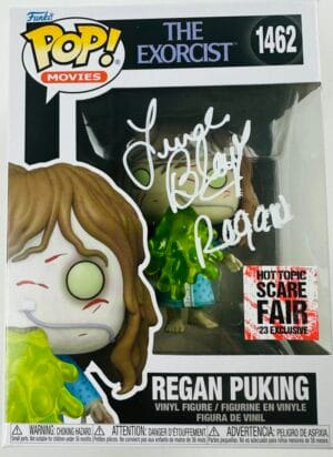 LINDA BLAIR SIGNED REGAN PUKING FUNKO POP 1462 THE EXORCIST AUTOGRAPH BAS J707