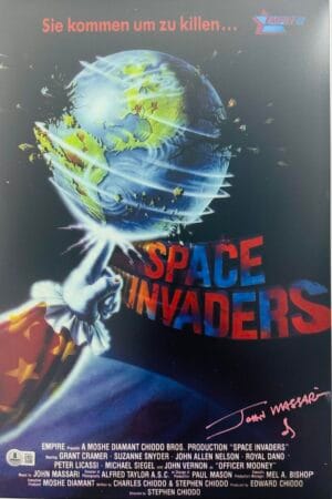 JOHN MASSARI SIGNED 12X18 PHOTO KILLER KLOWNS FROM OUTER SPACE AUTOGRAPH BAS 490