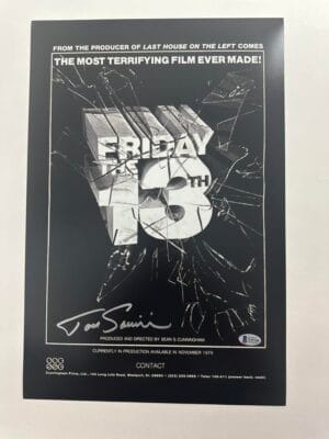 TOM SAVINI SIGNED 12X18 PHOTO JASON VOORHEES FRIDAY THE 13TH AUTOGRAPH BAS 768