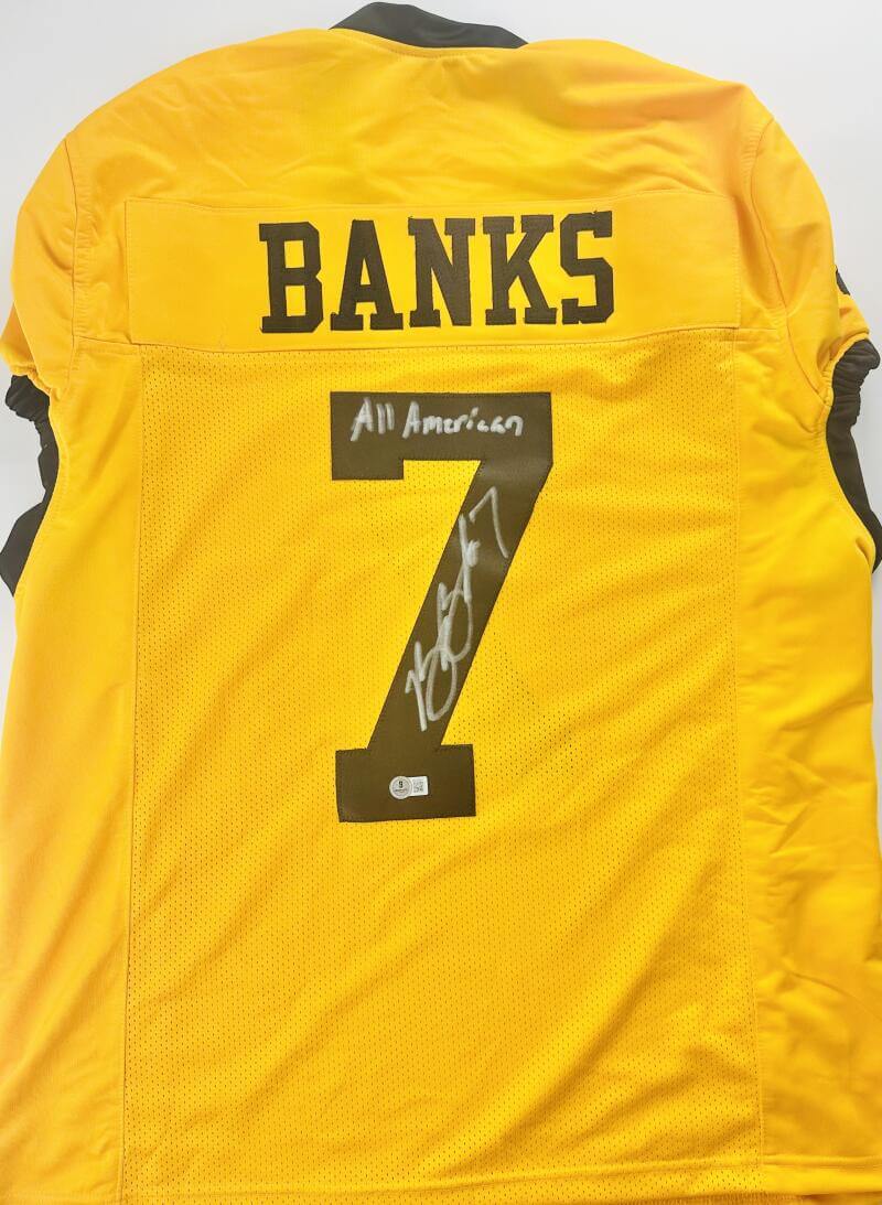 BRAD BANKS SIGNED CUSTOM GAME CUT JERSEY IOWA HAWKEYES AUTOGRAPH BECKETT BAS 909