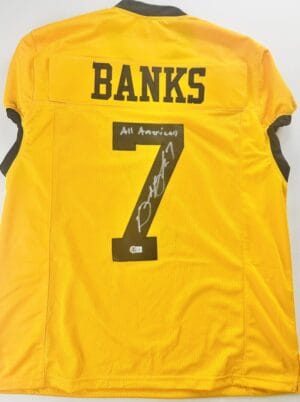 BRAD BANKS SIGNED CUSTOM GAME CUT JERSEY IOWA HAWKEYES AUTOGRAPH BECKETT BAS 907