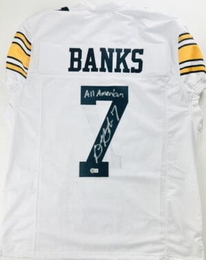 BRAD BANKS SIGNED CUSTOM GAME CUT JERSEY IOWA HAWKEYES AUTOGRAPH BECKETT BAS 906