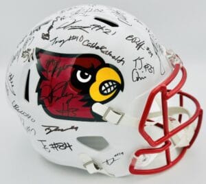 2024 LOUISVILLE CARDINALS SIGNED FS HELMET TYLER SHOUGH JA'COREY BROOKS BAS J984
