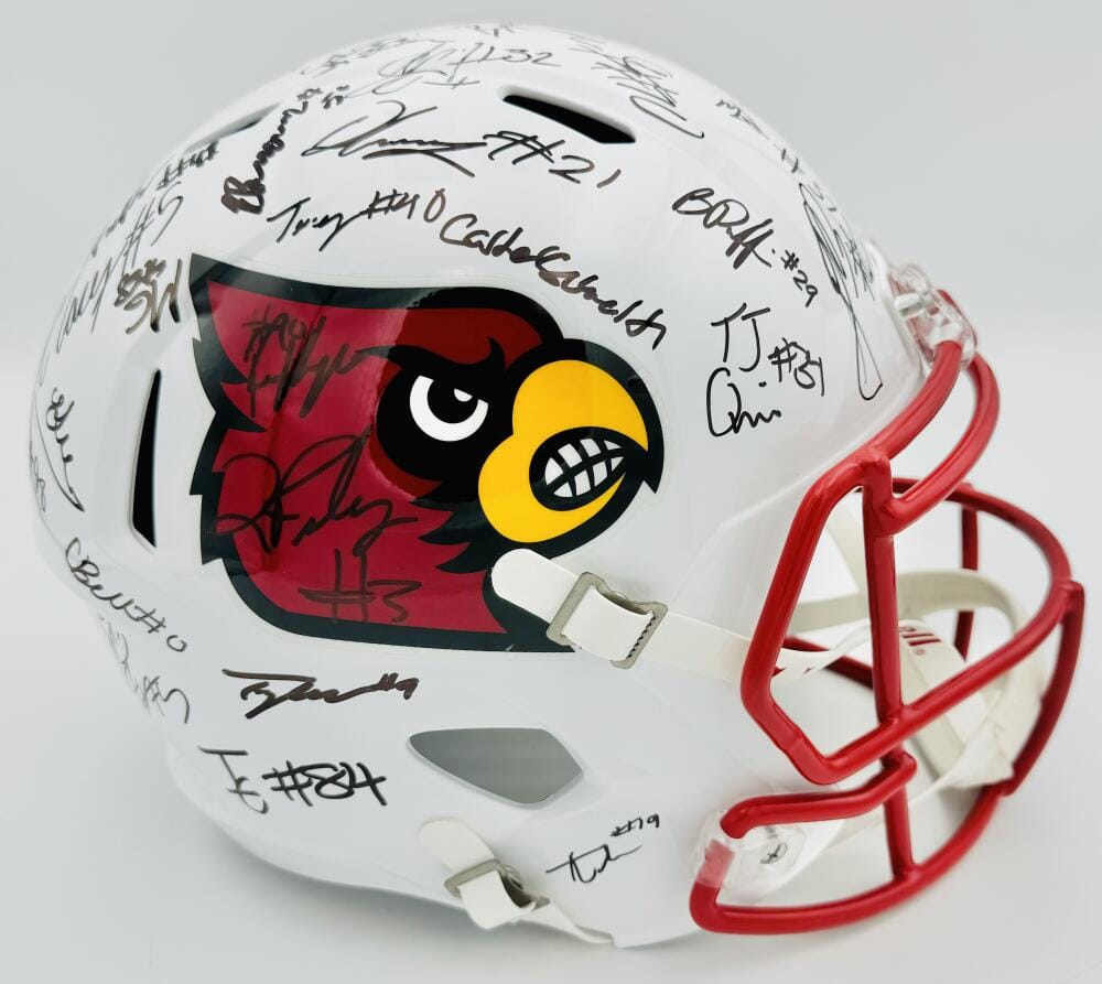 2024 LOUISVILLE CARDINALS SIGNED FS HELMET TYLER SHOUGH JA'COREY BROOKS BAS J984