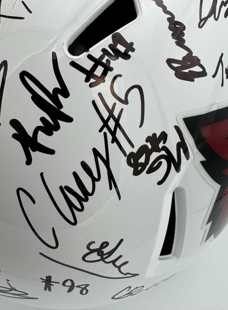 2024 LOUISVILLE CARDINALS SIGNED FS HELMET TYLER SHOUGH JA'COREY BROOKS BAS J984 - Image 5