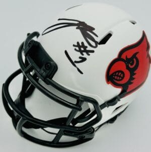 JA'COREY BROOKS SIGNED LOUISVILLE CARDINALS LUNAR MINI HELMET AUTOGRAPH BAS K33