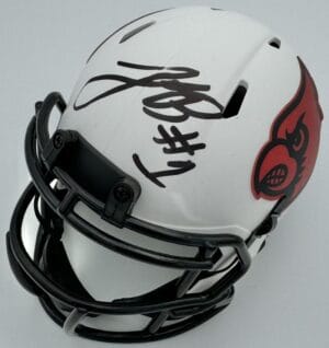 JA'COREY BROOKS SIGNED LOUISVILLE CARDINALS LUNAR MINI HELMET AUTOGRAPH BAS K34