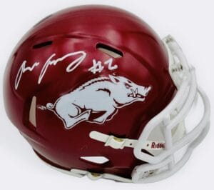 ANDREW ARMSTRONG SIGNED ARKANSAS RAZORBACKS MINI HELMET AUTOGRAPH BECKETT J37