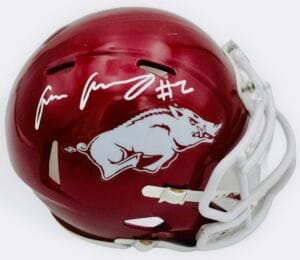ANDREW ARMSTRONG SIGNED ARKANSAS RAZORBACKS MINI HELMET AUTOGRAPH BECKETT J38
