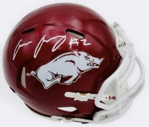 ANDREW ARMSTRONG SIGNED ARKANSAS RAZORBACKS MINI HELMET AUTOGRAPH BECKETT K40