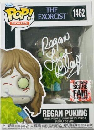 LINDA BLAIR SIGNED REGAN PUKING FUNKO POP 1462 THE EXORCIST AUTOGRAPH BAS K710