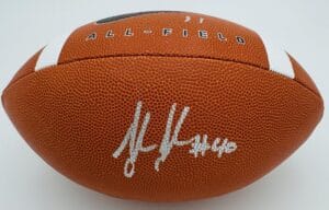 LANDON JACKSON SIGNED OFFICIAL SIZE NIKE FOOTBALL ARKANSAS RAZORBACKS BAS J61