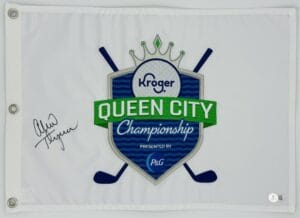 LEXI THOMPSON SIGNED KROGER QUEEN CITY CHAMPIONSHIP GOLF PIN FLAG BECKETT J99