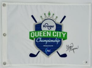 LEXI THOMPSON SIGNED KROGER QUEEN CITY CHAMPIONSHIP GOLF PIN FLAG BECKETT J98