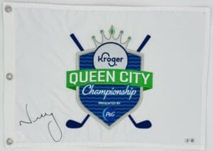 NELLY KORDA SIGNED KROGER QUEEN CITY CHAMPIONSHIP GOLF PIN FLAG AUTOGRAPH BAS J92