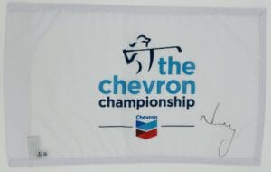 5TH WIN NELLY KORDA SIGNED 2024 CHEVRON CHAMPIONSHIP GOLF PIN FLAG BECKETT K91