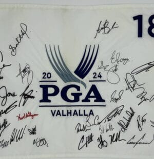 24 PGA CHAMPIONSHIP SIGNED GOLF FLAG XANDER SCHAUFFELE COLLIN MORIKAWA BAS J81