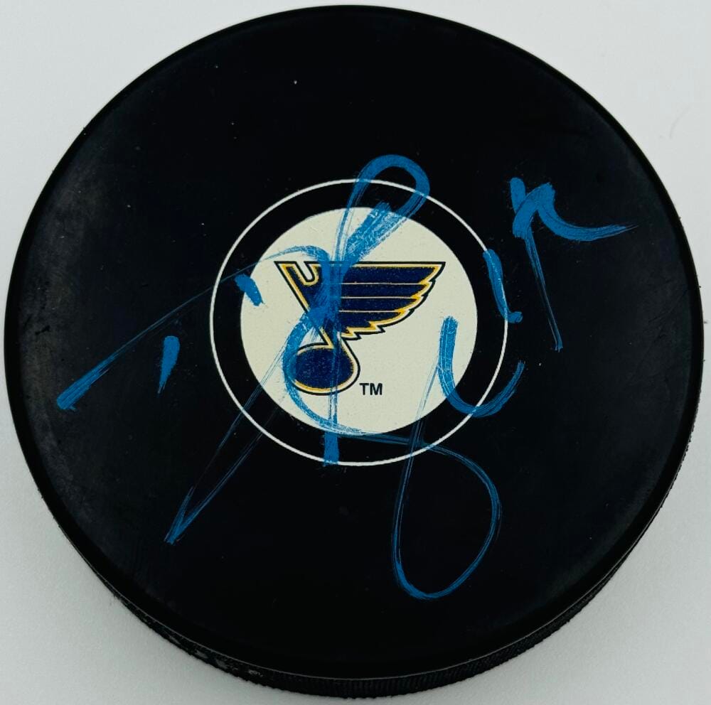 DAVID BACKES SIGNED ST. LOUIS BLUES PUCK TEAM USA BOSTON BRUINS AUTOGRAPH COA J1