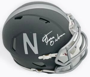 TOM OSBORNE SIGNED NEBRASKA CORNHUSKERS SLATE MINI HELMET AUTOGRAPH BAS K55