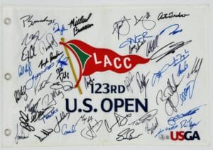 2023 SIGNED U.S. OPEN FIELD FLAG US XANDER SCHAUFFELE BRYSON DECHAMBEAU BAS K55