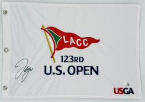 SERGIO GARCIA SIGNED 2023 U.S. OPEN GOLF PIN FLAG US LACC AUTOGRAPH LIV BAS J67