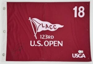 JASON DAY SIGNED 2023 U.S. OPEN GOLF PIN FLAG LA COUNTRY CLUB AUTOGRAPH BAS J62