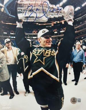 Brett Hull Signed 1999 Stanley Cup 8X10 Photo Dallas Stars Autograph Bas J92