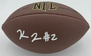 Kaleb Johnson Signed Official Size Nfl Football Iowa Hawkeyes Steelers Bas K44