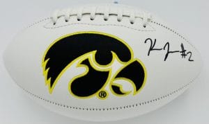 Kaleb Johnson Signed Iowa Hawkeyes Official Size Logo Football Steelers Bas J27
