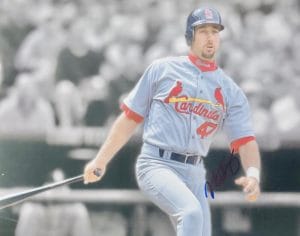 John Mabry Signed St. Louis Cardinals 11X14 Creased Photo Autograph Coa J2