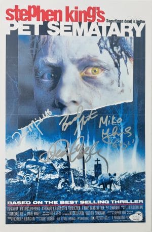 Miko Hughes Denise Crosby Dale Midkiff Brad Greenquist Signed Pet Semetary 11X17 Photo Jsa 373