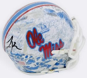 Lane Kiffin Signed Ole Miss Rebels L/E Realtree Mini Helmet Autograph Bas K64