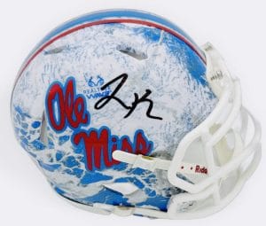 Lane Kiffin Signed Ole Miss Rebels L/E Realtree Mini Helmet Autograph Bas K65