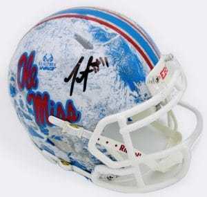Jordan Watkins Signed Ole Miss Rebels L/E Realtree Mini Helmet Autograph Bas K69