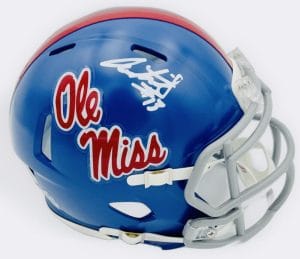 Austin Simmons Signed Ole Miss Rebels Mini Football Helmet Autograph Beckett K76
